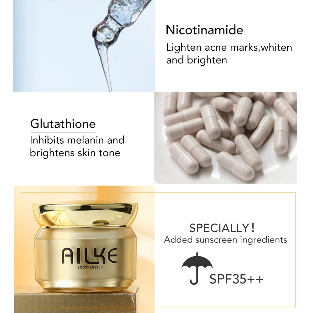AILKE Glutathione Lightening Facial Cream – Brightening, Hydrating & Moisturizing Skincare Set
