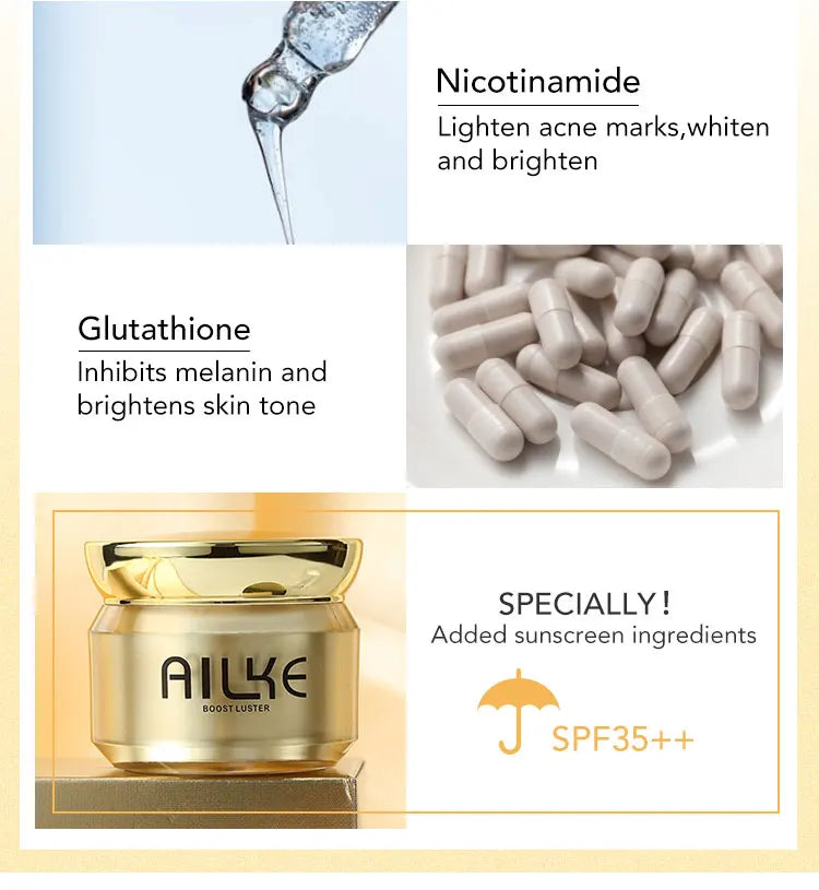 AILKE Glutathione Lightening Facial Cream – Brightening, Hydrating & Moisturizing Skincare Set