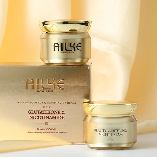 AILKE Glutathione Lightening Facial Cream – Brightening, Hydrating & Moisturizing Skincare Set
