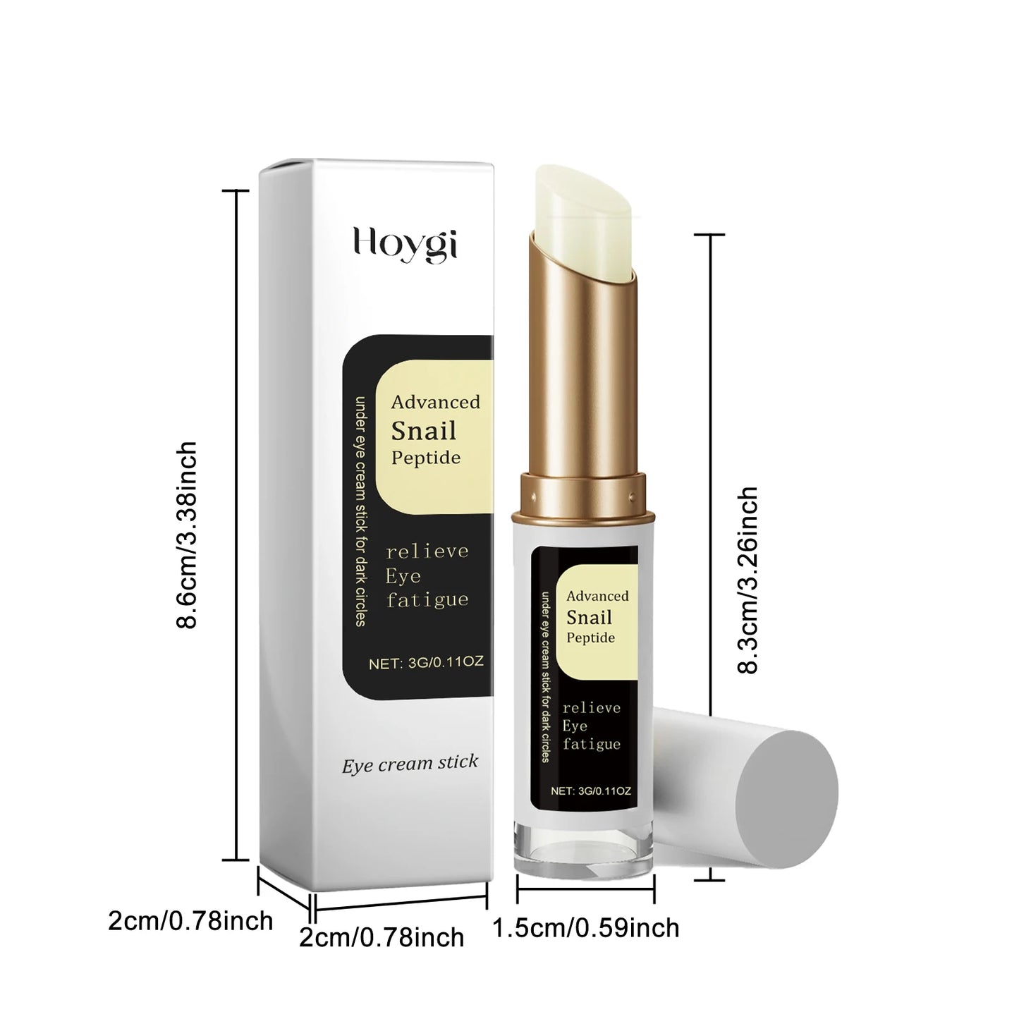 Snail Eye Cream Stick – Collagen Firming, Wrinkle & Fine Line Reducer, Dark Circles & Eye Bags Treatment, Hydrating & Anti-Puffiness