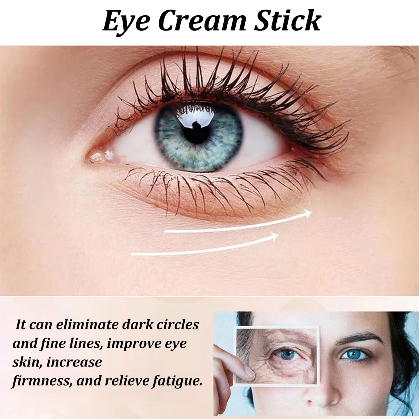 Snail Eye Cream Stick – Collagen Firming, Wrinkle & Fine Line Reducer, Dark Circles & Eye Bags Treatment, Hydrating & Anti-Puffiness