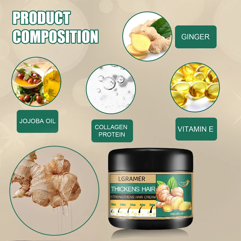 Ginger Hair Growth Cream – Alopecia Regrowth & Anti Hair Loss Treatment for Thicker, Stronger Hair