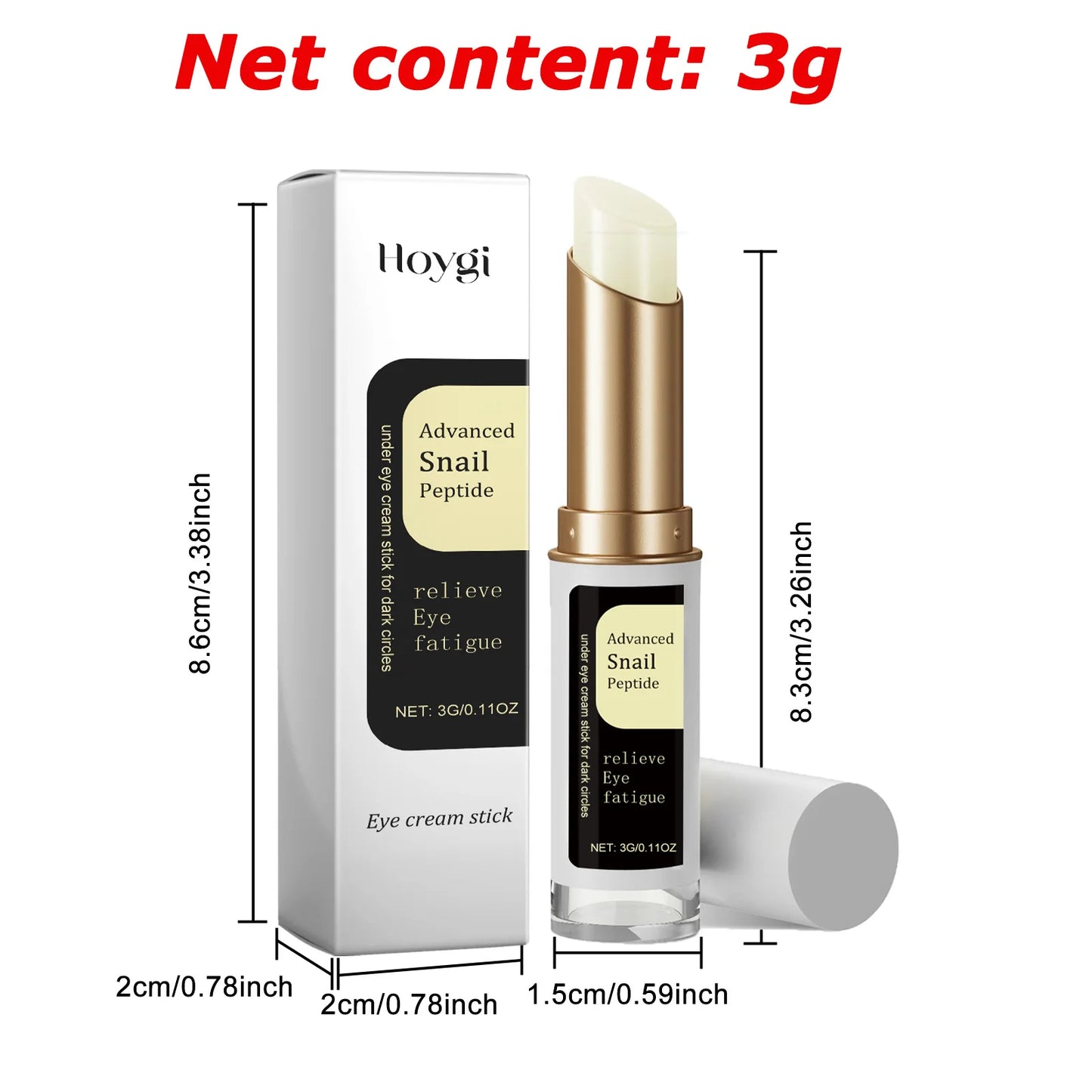 Snail Eye Cream Stick – Collagen Firming, Wrinkle & Fine Line Reducer, Dark Circles & Eye Bags Treatment, Hydrating & Anti-Puffiness