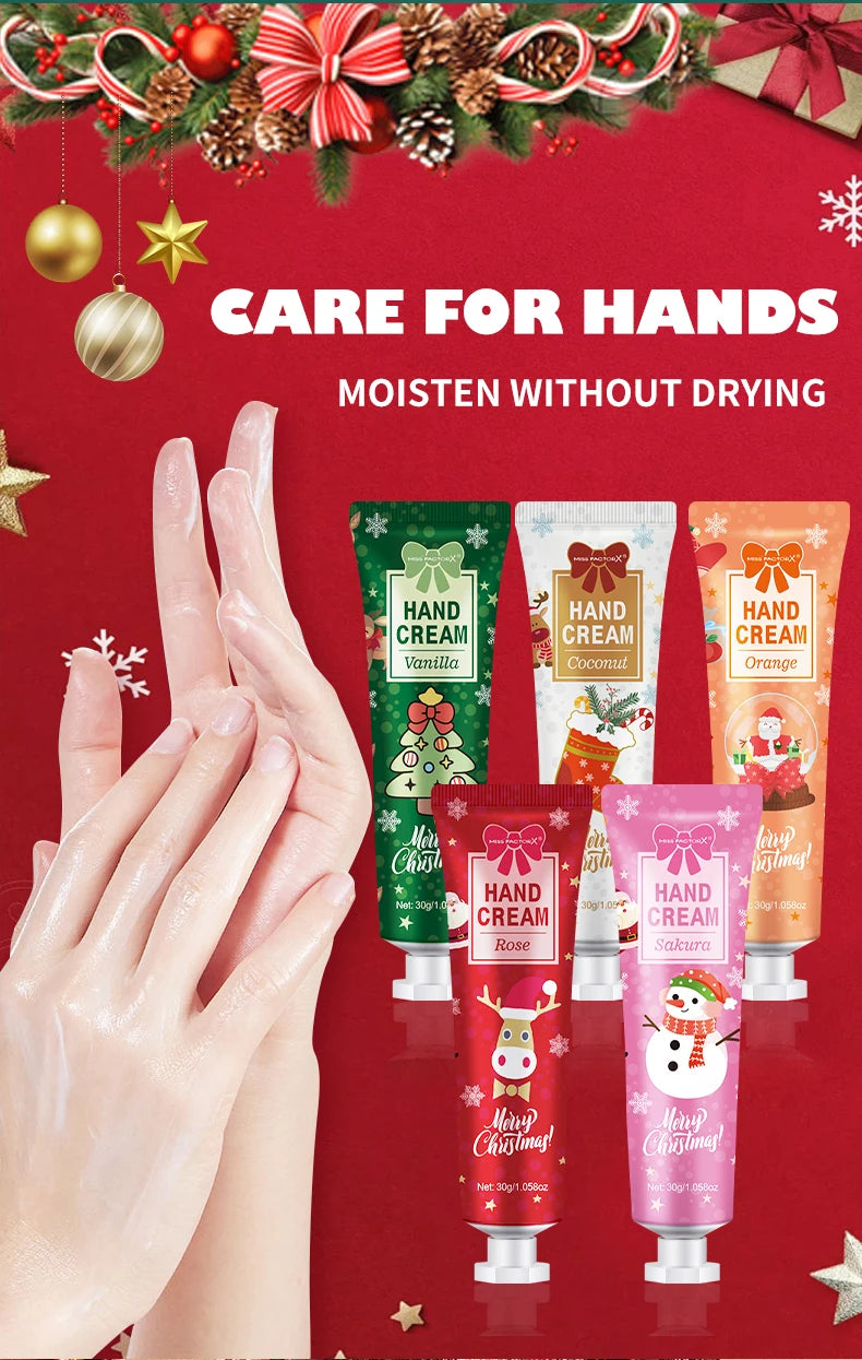 Christmas Gift Hand Cream Set (5pcs, 30g Each) – Travel Size Moisturizer for Women