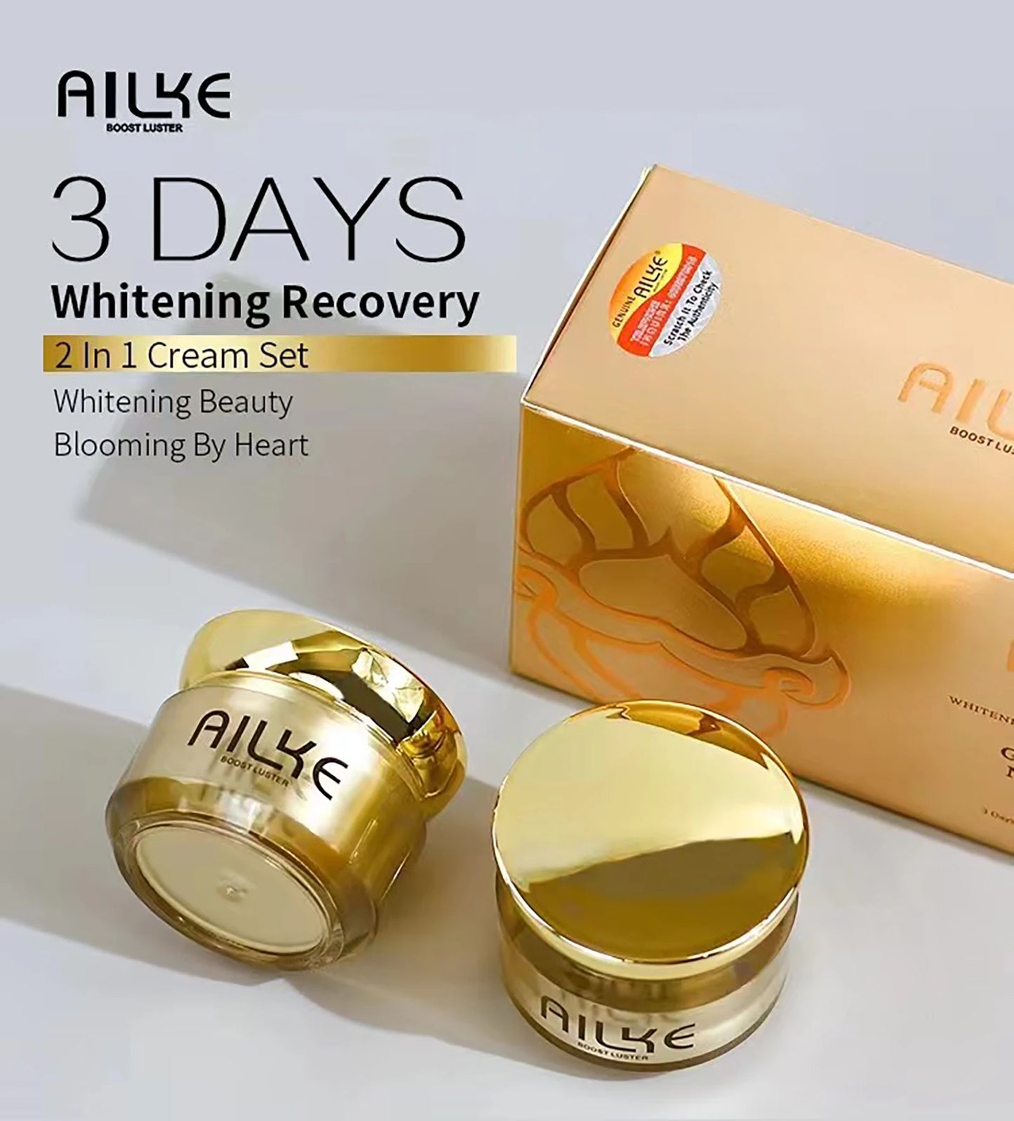 AILKE Glutathione Lightening Facial Cream – Brightening, Hydrating & Moisturizing Skincare Set